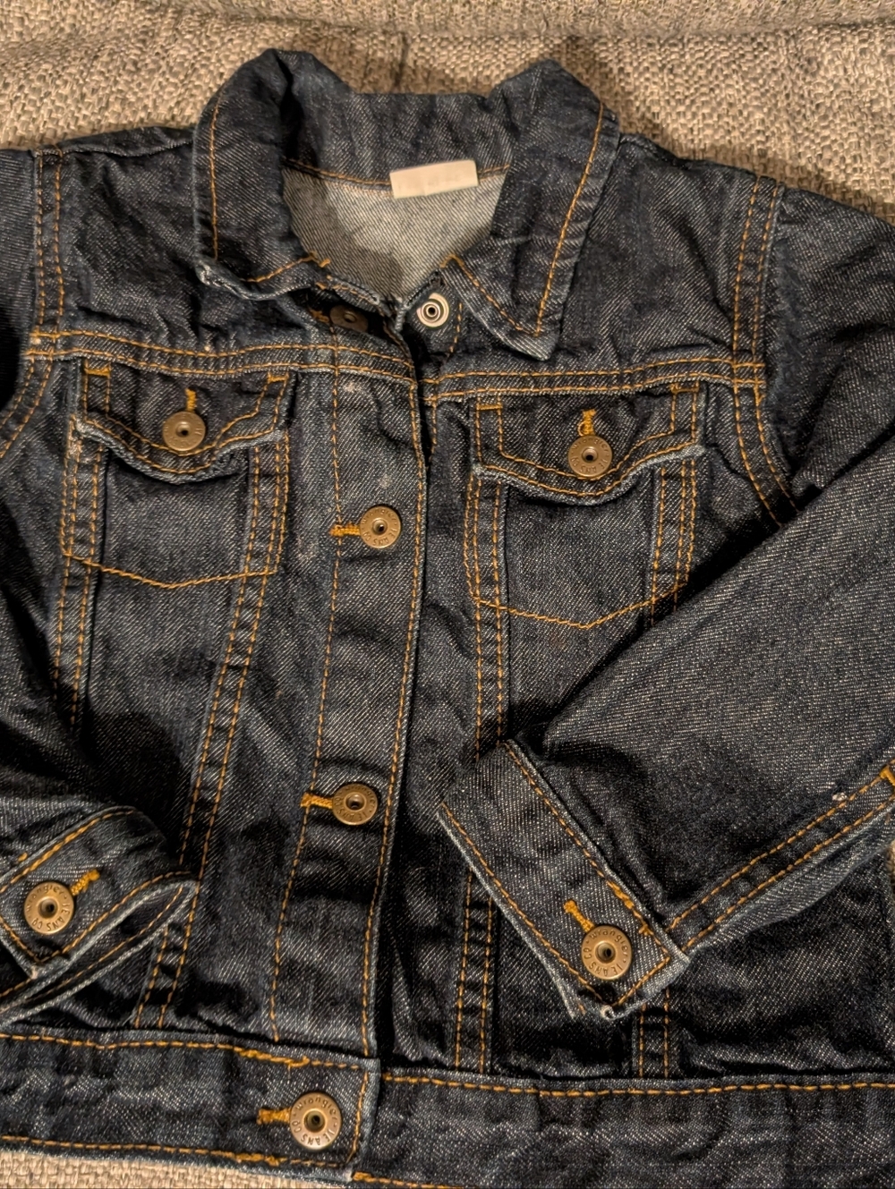 Wrangler Baby Toddler Denim Jean Jacket Sz 3T Western Cowboy Snap Dark Wash